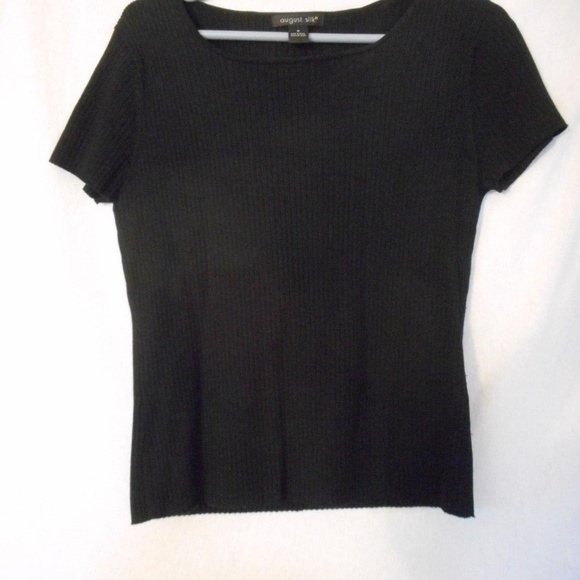 August Silk silk blend Black short sleeve Sweater - Picture 3 of 5